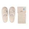 Two-piece Slipper and Paper Holder Cover Set, Stylish Scandinavian Design by Oka Natal Scenery, Beige, Toiletries
