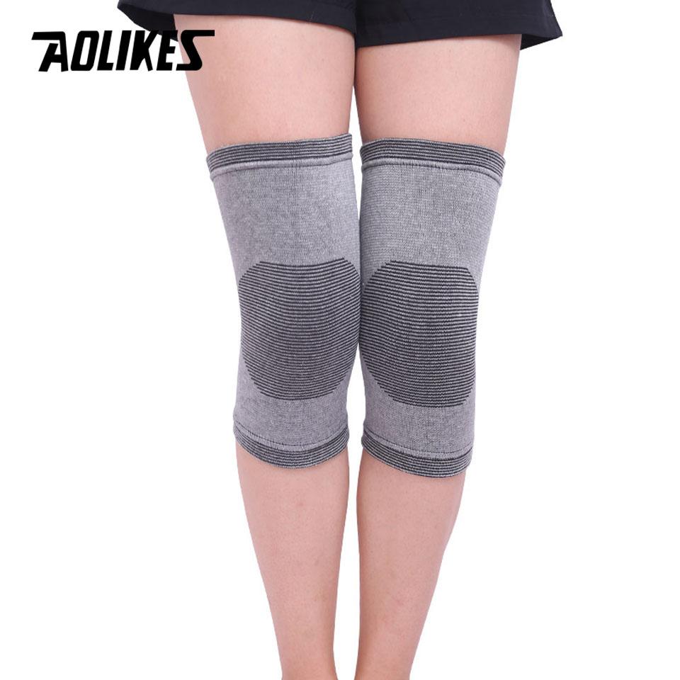 Aolikes 1Pair Elasticated Knee Pads Knee Support Brace Leg Arthritis Injury Gym Sleeve Elasticated Bandage Ankle Brace Support