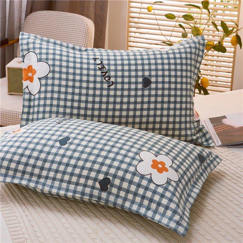 Thickened Large Single Pillowcases for Adults - Simple Summer Cover, Ideal for Dormitory Use (One Pair)