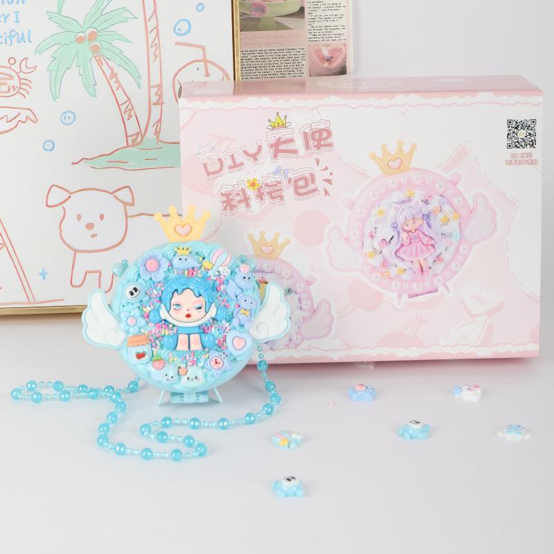 Kids' Handmade Cream PVC Crossbody Bag with Mirror Accessory
