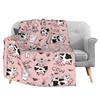 Cartoon Farm Cow Printed Blanket for Sofa Bed Travel Camping Living Room Office Conditioning Blanket for All Seasons Gifts