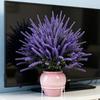 Artificial Lavender Topiary Ball Tree Summer UV Resistant Fake Plastic Plants Faux Lavender Shrubs Bushes with Stake for Outdoor Garden