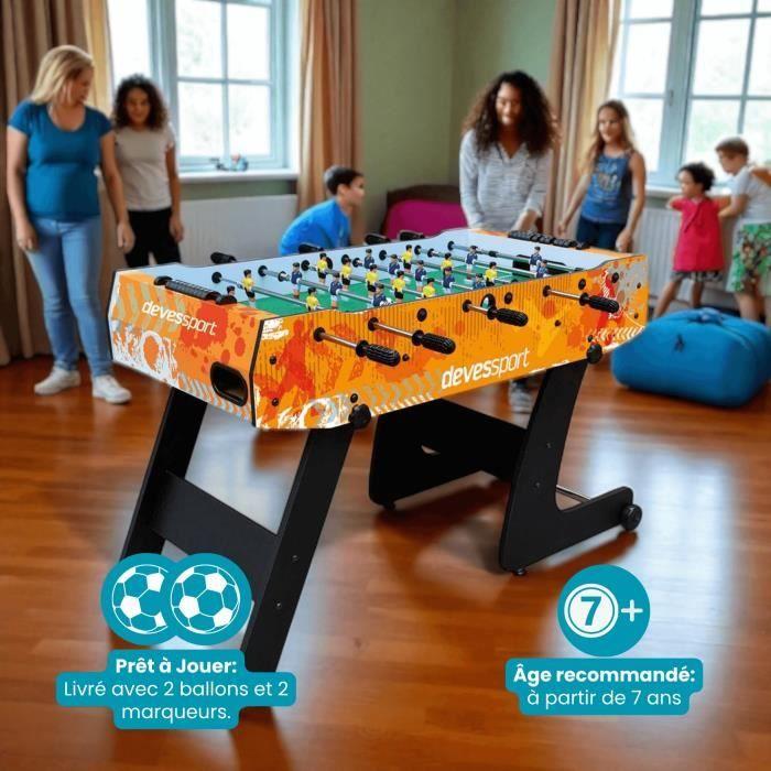Babyfoot pliable pour enfants - DEVESSPORT - A partir de 7 ans - Dimensions 121 x 61 x 80 cm - Poids 24 kg