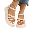 Ladies Shoes 2025 Buckle Strap Luxury Women's Sandals Fashion Peep Toe Women Summer New Plus Size Solid Casual Platform Sandals