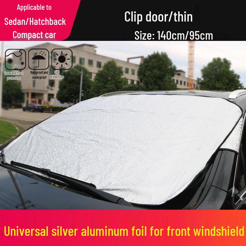 Magnetic Car Windshield Snow & Sun Cover: Dustproof, Heat-Insulating Half Sunshade
