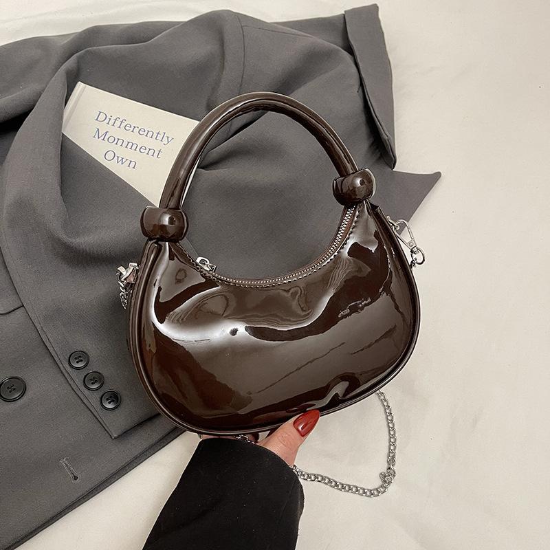 Handbag simple fashion versatile shoulder messenger bag new high-end fashion glossy bag women's bag