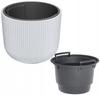 White Ribbed Plastic Flowerpot 239x197 Cm with Milly Insert