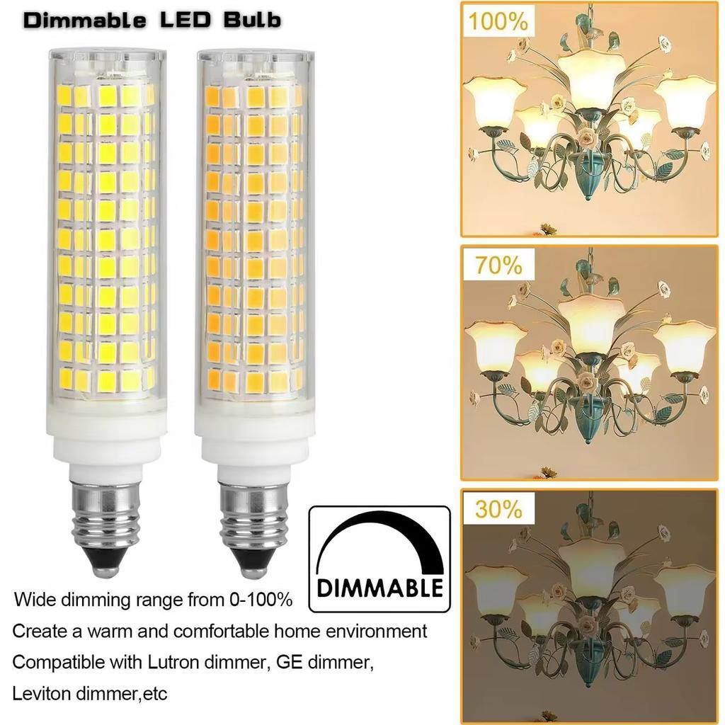 BA15D E11 E12 E14 Dimmable LED Lights Mini 136 LEDs Ceramics Corn Bulbs 15W Replace 150W Halogen Lamps 220V For Home Chandelier