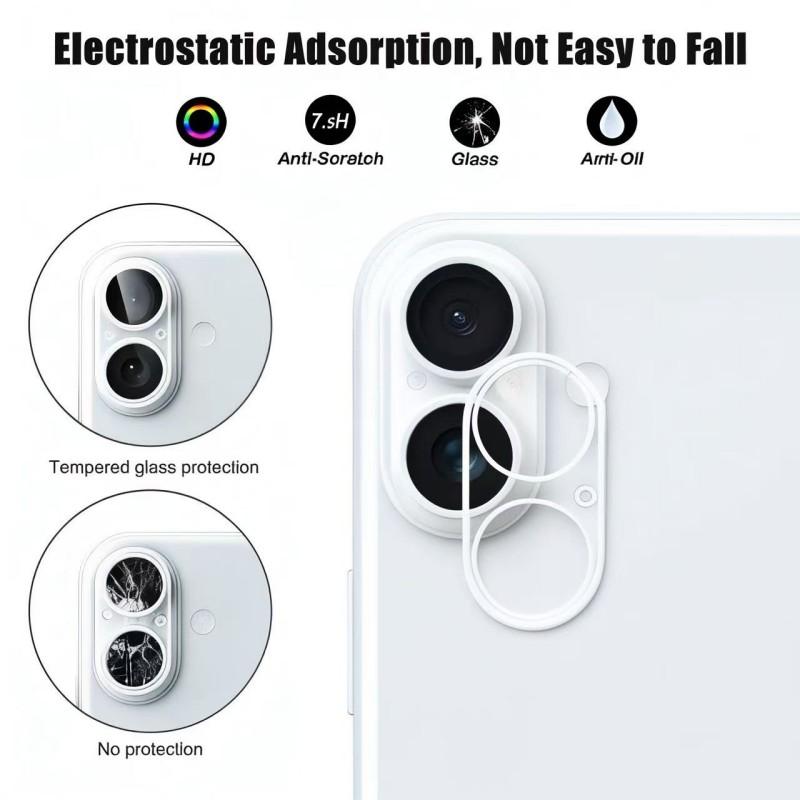 For iPhone 17 Camera Lens Protector WANLONFENG Full Coverage HD Clear Lens Film with Cleaning Cloth