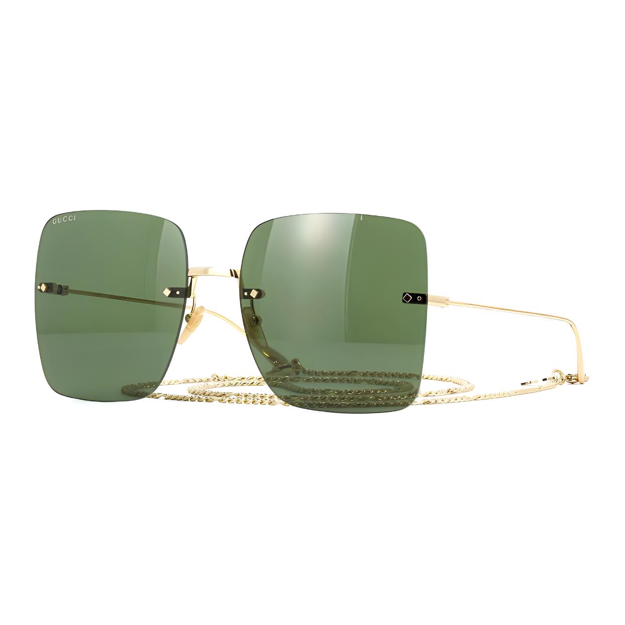 

GUCCI Fashion Trend Chain Square Alloy Sunglasses Gold Women s Style 62 золотой