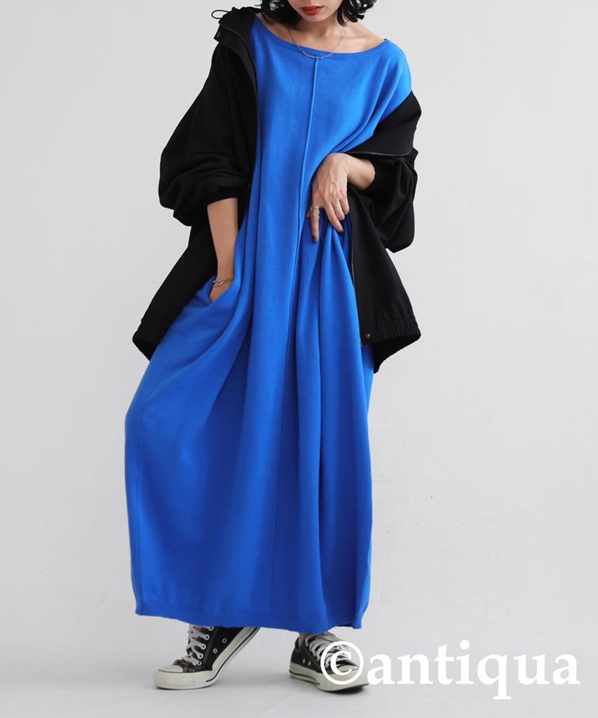 Antiqua Long Dolman Free Size Blue Women's Dress, NA-00444, 32,