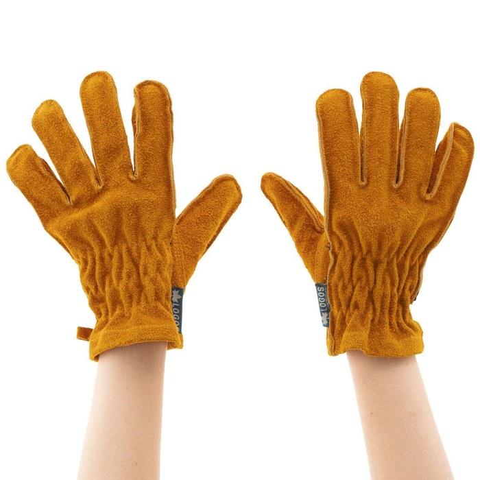 [Logos] BBQ Heat-Resistant Leather Gloves M 81090922 (approx. 23cm) Camel M (Length: Approx. 23cm)