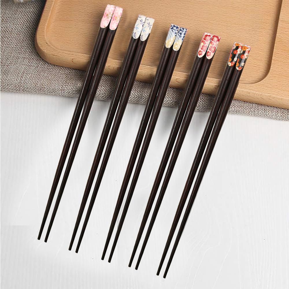 Träpinnar för lackerad diskmaskin Naturliga Enkla och Lätta Perfekta som Gåva till Gäster 5-delars Vuxna, Ätpinnar, Lätta, 24cm,