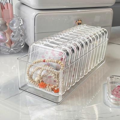 Mini scatola di immagazzinaggio trasparente quadrata custodie per orecchini anelli bracciale gioielli nail art distintivi scatole di imballaggio organizzatore