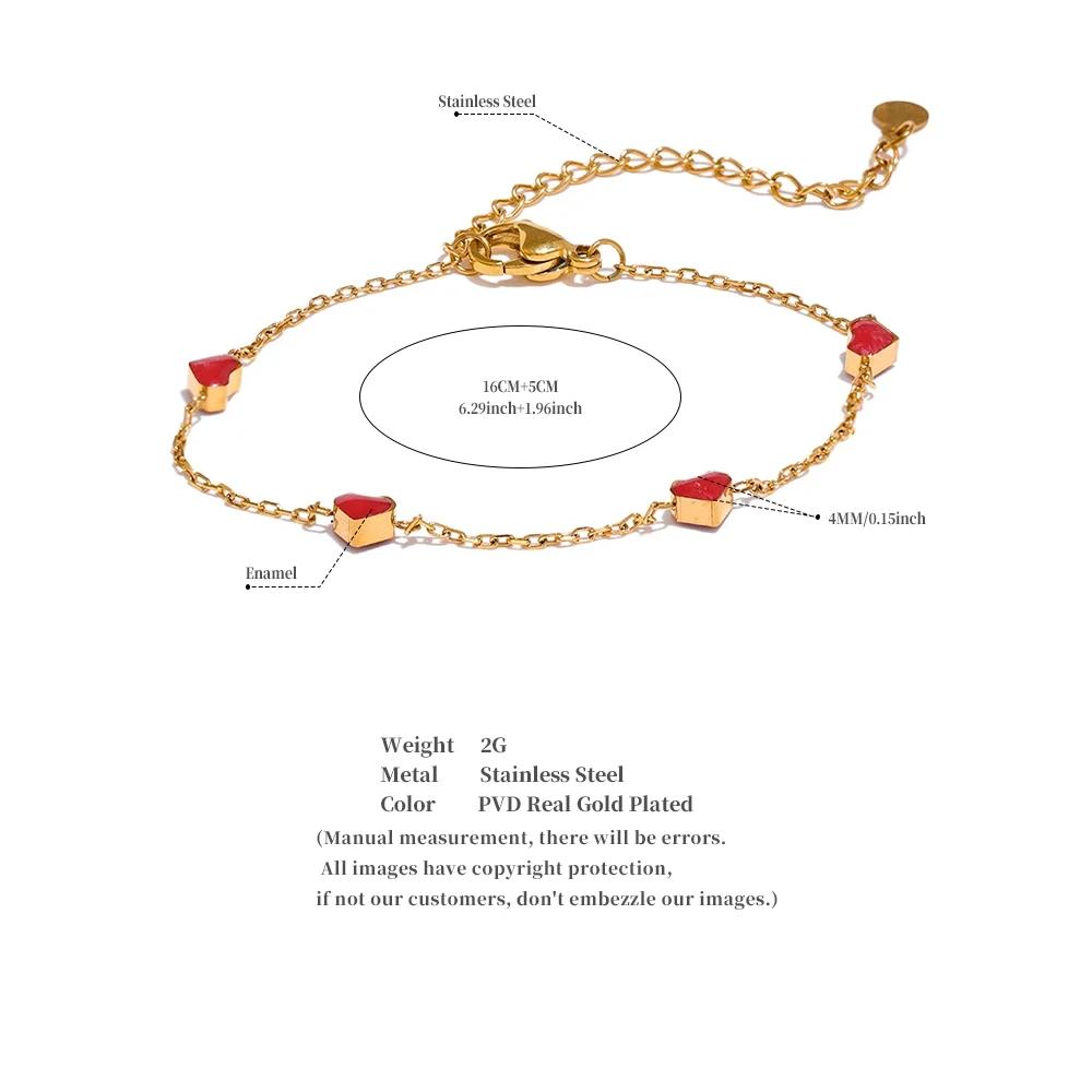 Eetit двусторонняя эмалированная цепочка в форме сердца — фото 3