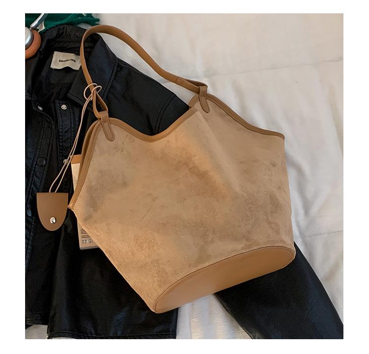Sac cabas bandoulière grande capacité style rétro pour femme, collection automne/hiver 2025