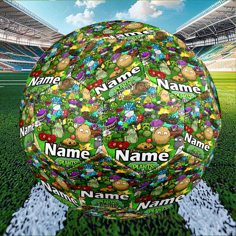 Custom Name Personalized Plants Vs. Zombies Print Size 5 Soccer Ball Training & Match Football, for Team, Kicking, Gift for Football Enthusiasts