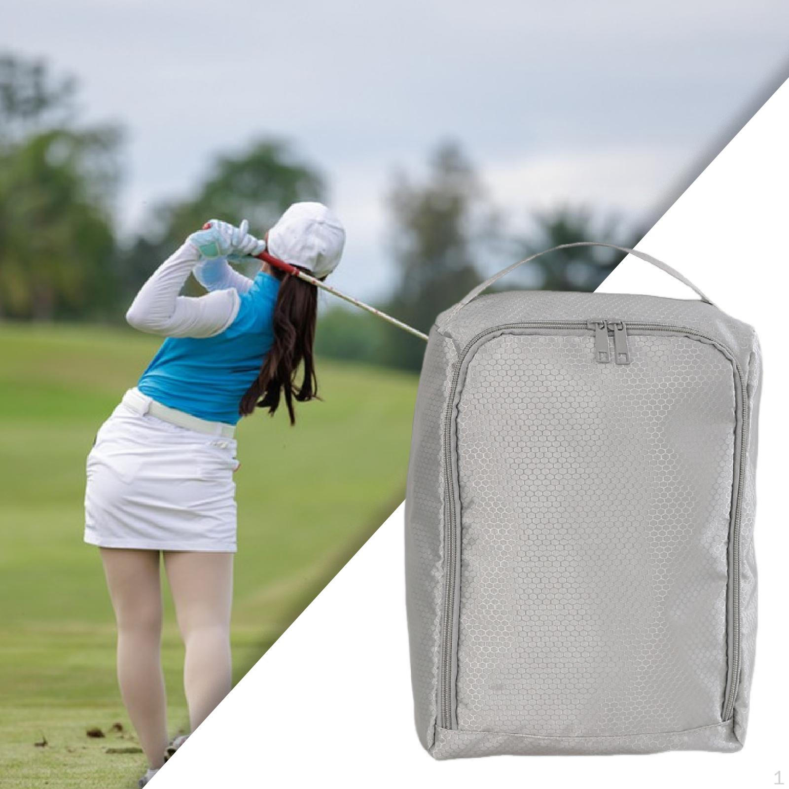 

Сумка для обуви для гольфа, переносная, дышащая, большой вместимости, легко застегивающаяся на молнию светло-серый