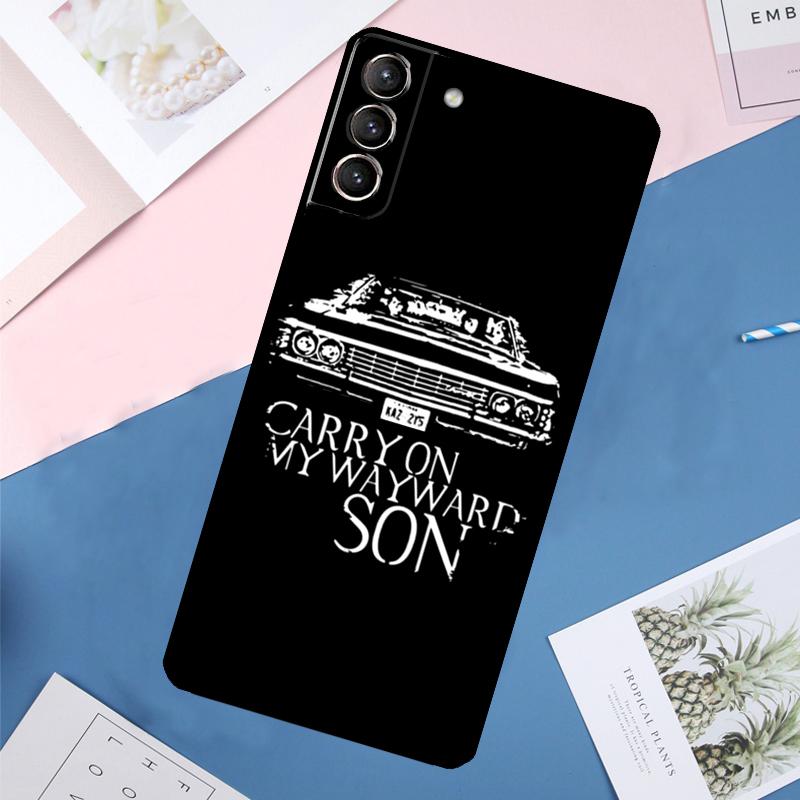 Supernatural CARRY ON MY WAYWARD SONS Case For Samsung Galaxy S24 S23 S22 Ultra S20 S21 FE S8 S9 S10 Plus Note 10 20 Ultra Cover Galaxy S21 FE