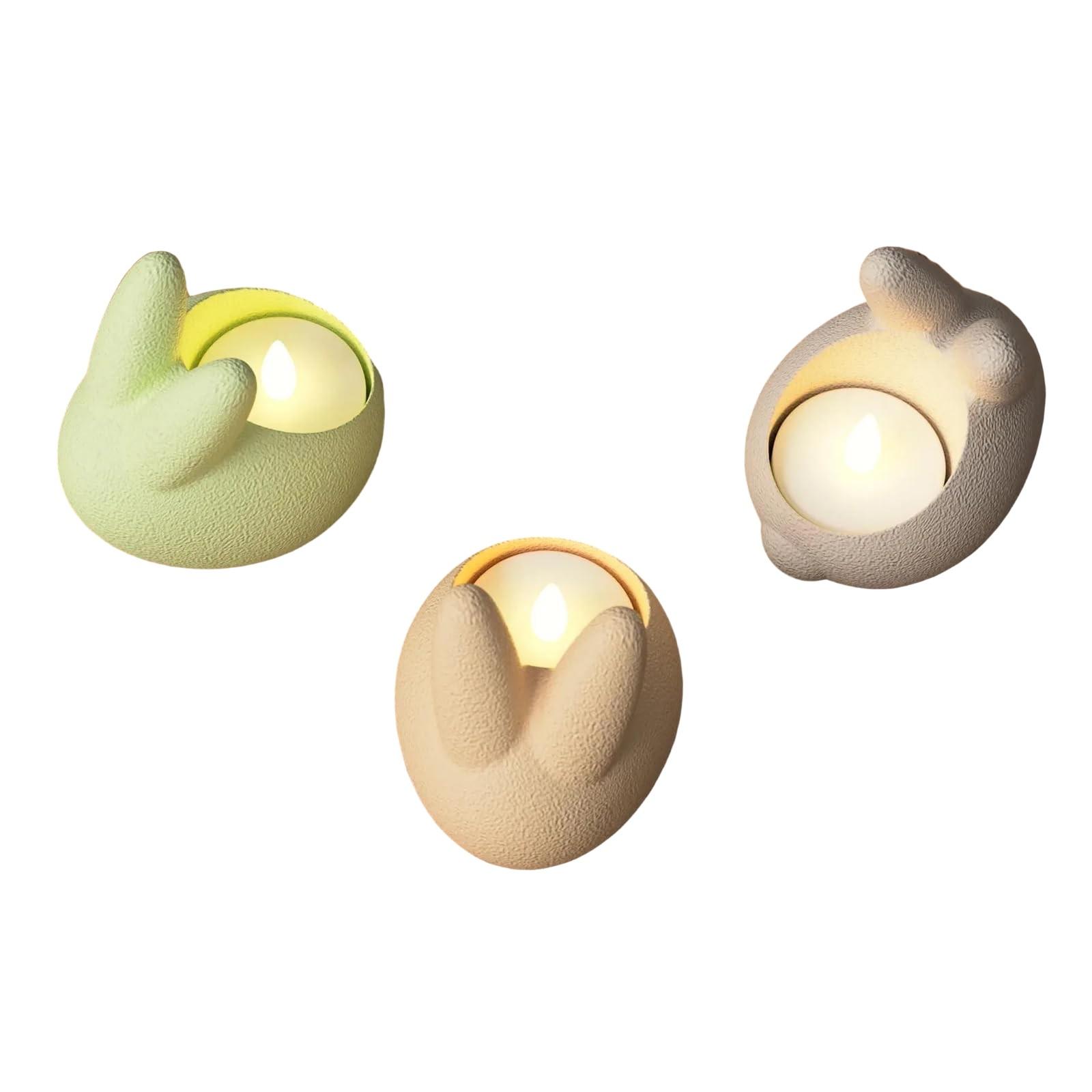 

3 шт. Очаровательные подсвечники для чайных свечей в виде пасхального кролика, подсвечник для чайной чашки в виде пасхального кролика, подставка для свечи в виде забавного кролика One Size