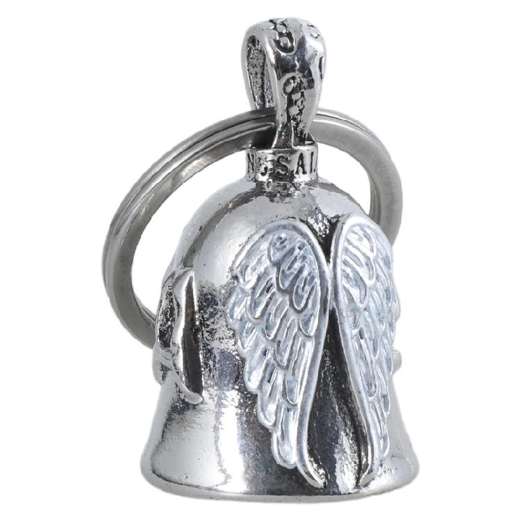 Stainless Steel Motorbike Bells Bicycles Positive Energy Charm Good Fortunes Keychain for Peaceful Journey Road Blessing