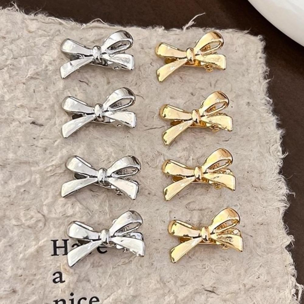4Pcs/set Personality Golden Bow Hairpins Sweet Cool Bangs Hairpins Bow Hair Clip  Bangs Styling