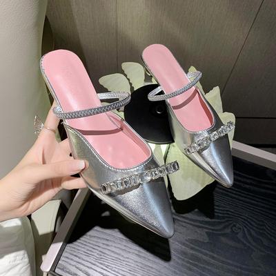 Neuer Stil Beliebte Luxus Damen Lack Pink Hausschuhe Flache Schuhe Spitz zulaufend Kleiderschuhe Designer Elegant Flach Party Schuhe Damen
