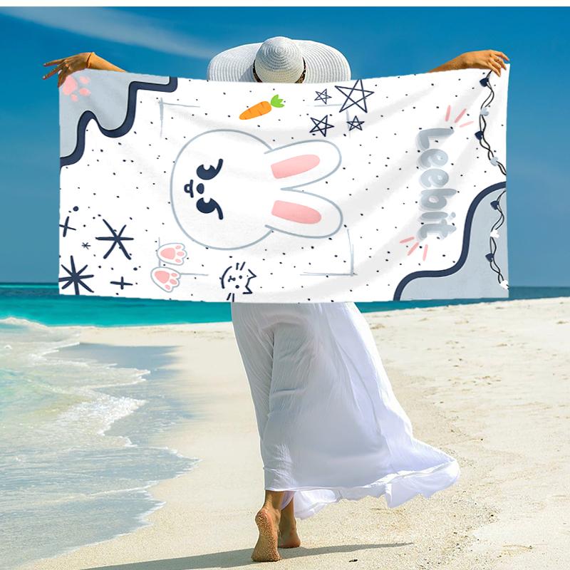 1pc Kpop Team5 Beach Towel, Comfortable and Thick, and Swimming/Bath/Picnic/Camping Towel, Suitable for Seaside Beaches