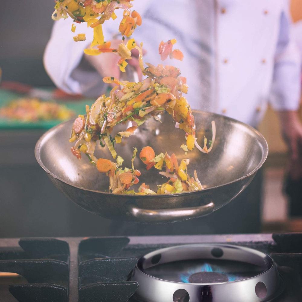 2Pcs Gas Cooker Stainless Steel Round Reversible Pan Stand Wok Ring Pots Holder Stove Rack