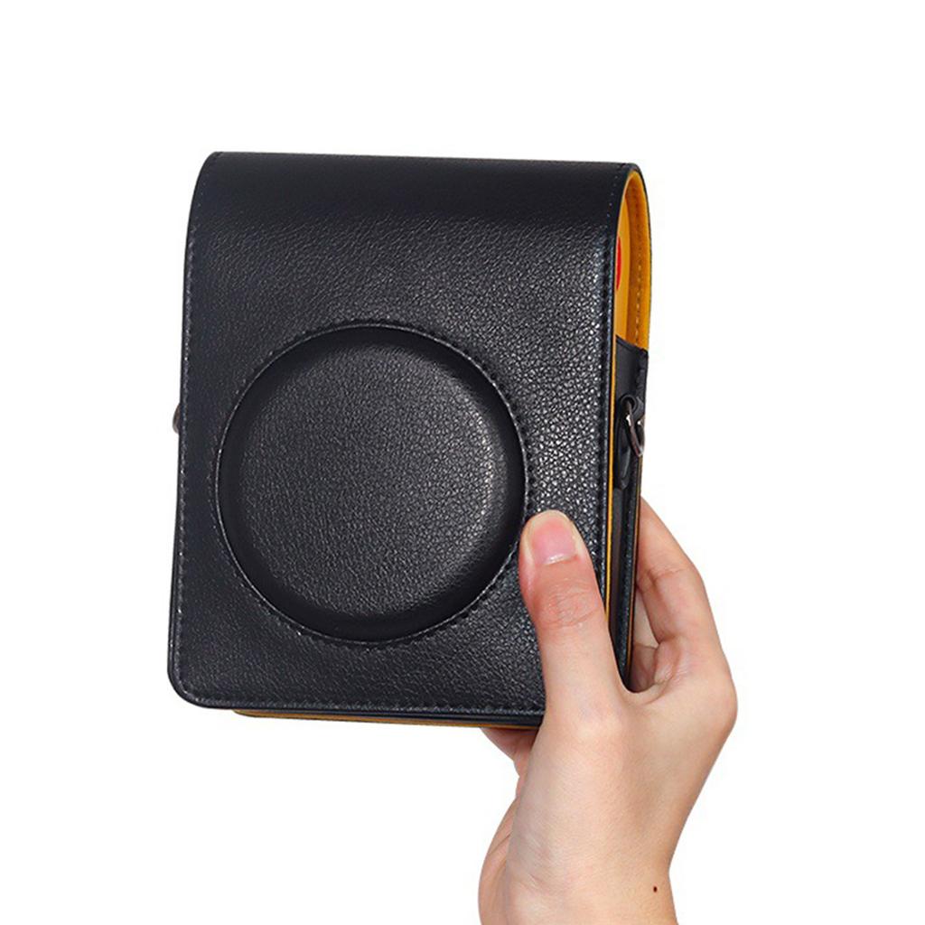 PU Case Solid Color Carry Case with Adjustable Shoulder Strap Portable Protective Case for Mini Shot 3 ERA/MS300