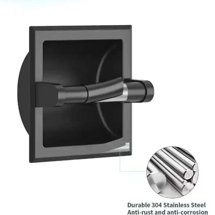 New Metal Toilet Paper Holder Recessed Toilet Paper Holder With Mounting Bracket Bathroom Wall Mount Toilet Paper Holder