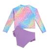 Girls' Long Sleeve Printed Sunscreen Swimsuit 