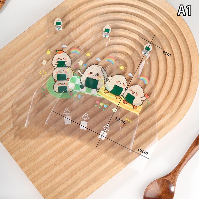 50Pcs Lovely Cartoon Japenese Triangle Rice Ball Packaging Bag Nori Onigiri Sushi Bag Sushi Making Mold Bento Accessories
