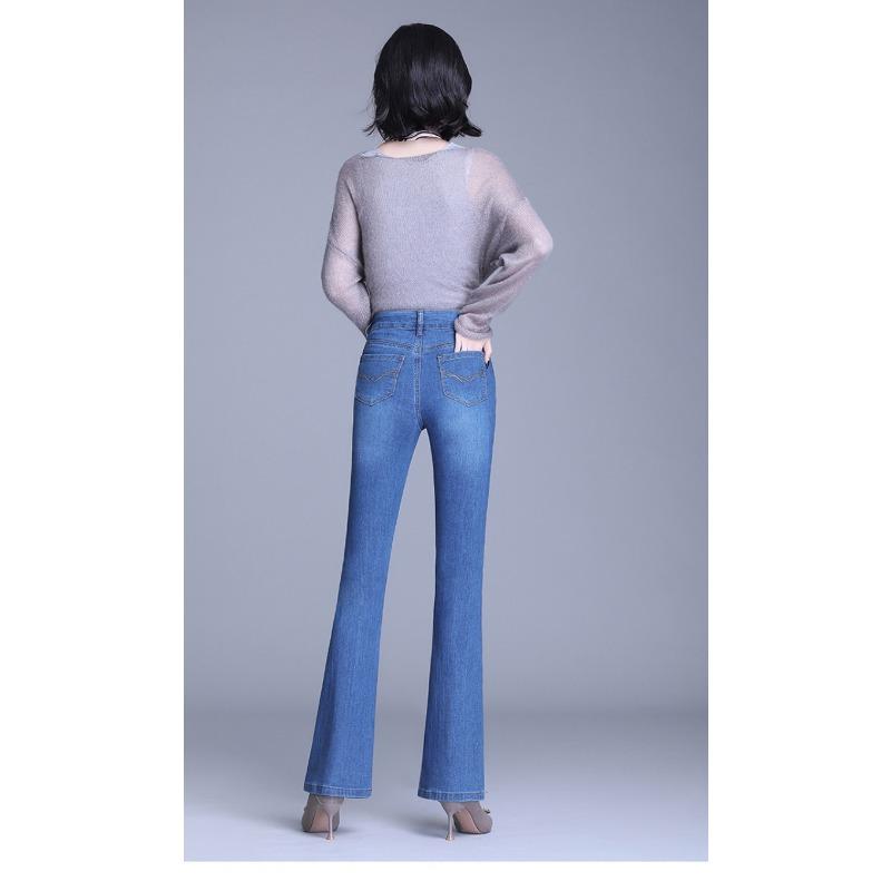 Jeans Women's Blue Micro-flared Pants High-waisted Slim-fit Wide-leg Pants
