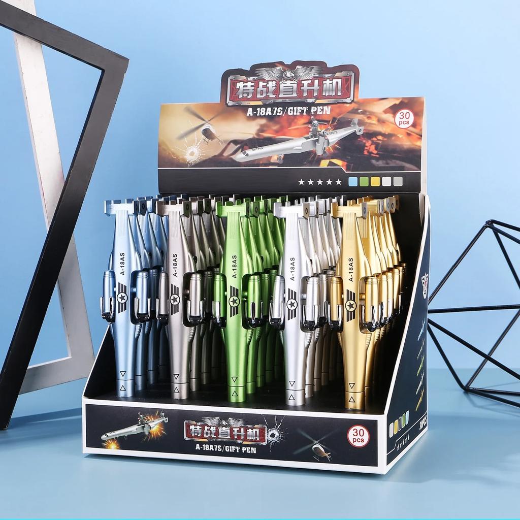 Penna a Sfera Neutra Creativa Aereo Militare 0.38mm Inchiostro Nero Caccia Elicottero Penna Gel Studente Scuola Ufficio Cancelleria Regali