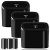 Car Trash Can Bin With Lid - 3 Packs Universal Vehicle Mini Leakproof Garbage Can Bin With 60Pcs Trash Bags Can Organizer Storage For Front Back Seat