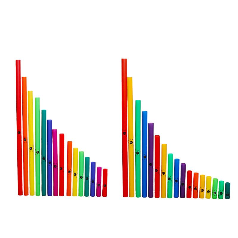 Орф Цветной 8-нотный трубчатый ударный инструмент, диаметр 4,2 см, для детей, звук басовый и высокий.