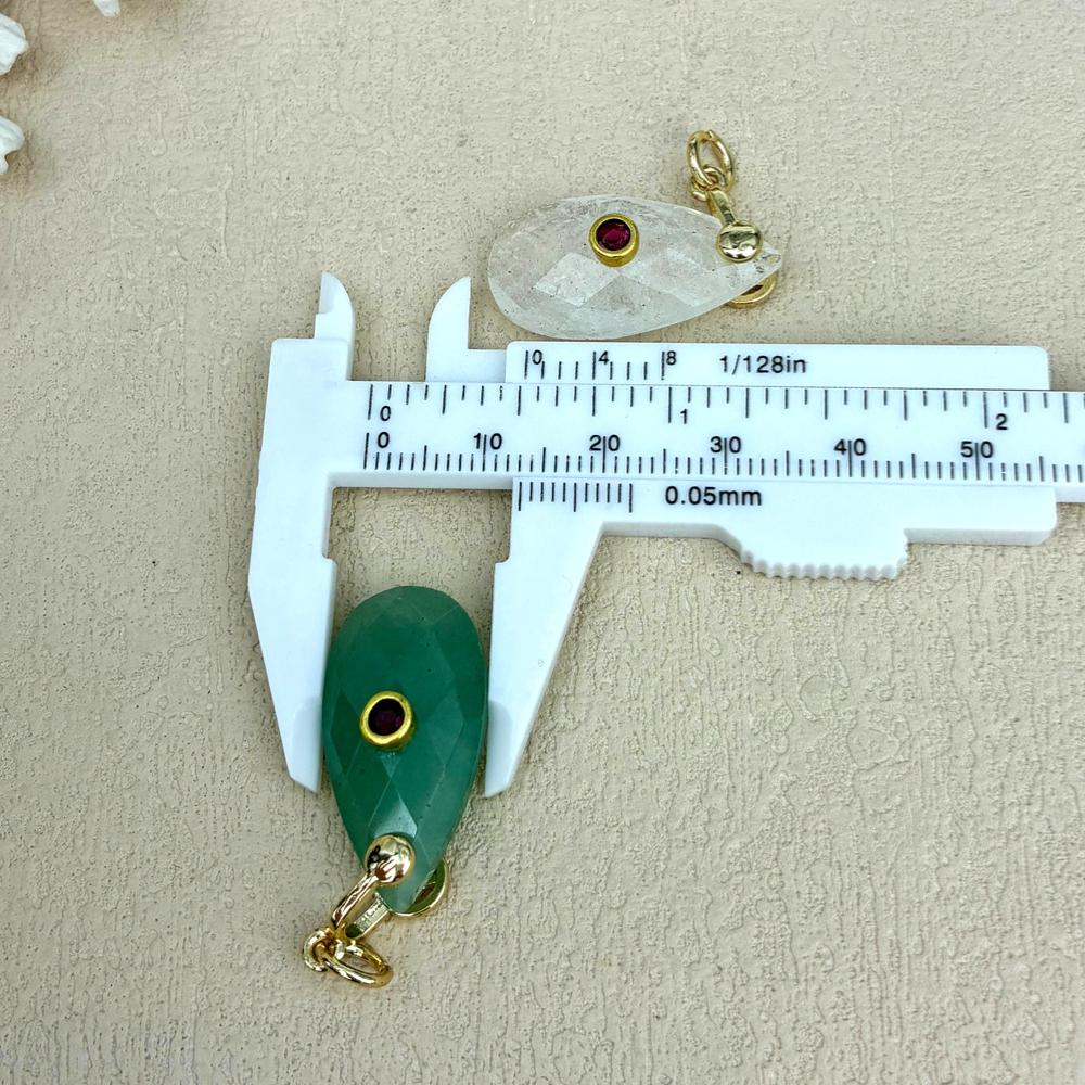 High Quality Teardrop Shape Natural Tiger Eye Amethyst Rose Quartz Stone Pendant Zircon Personalized Design Necklace Pendant