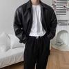 Leather Jacket Men's Autumn and Winter Retro Jacket Trendy Brand Ruffian Handsome Lapel Loose Locomotive Clothing