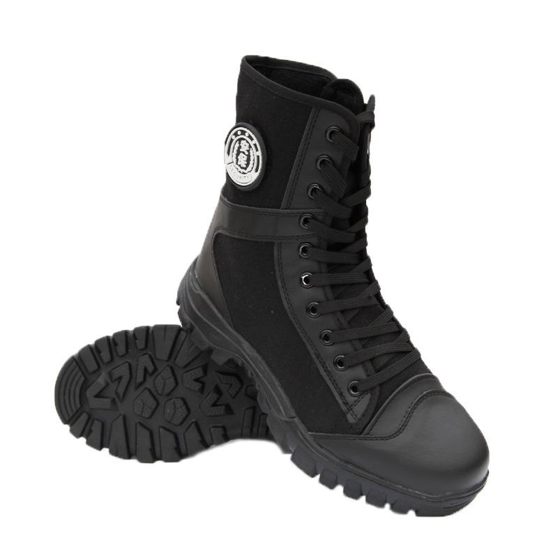 Men's High-Top Black Tactical Safety Boots - Non-Slip, Breathable, Durable for All Seasons Hiking