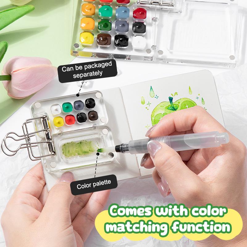 Travel Watercolour Paint Palette Set Mini Pocket Artist Watercolor Paint Palette Travel Sets For Painters Artists Students