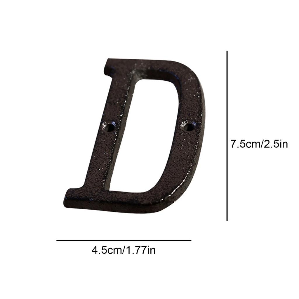 0 to 9, A to Z Metal Letters Numbers Cast Iron Decoration House Sign Doorplate DIY Cafe Wall House Door Address Alphabet Number