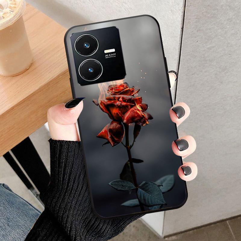 For Vivo Y22 4G Case Wolf Cat Soft Silicone Shockproof Phone Cover For Vivo V2207 V2206 Y22s Y 22 Y 22S Cases 2022 Black Bumper
