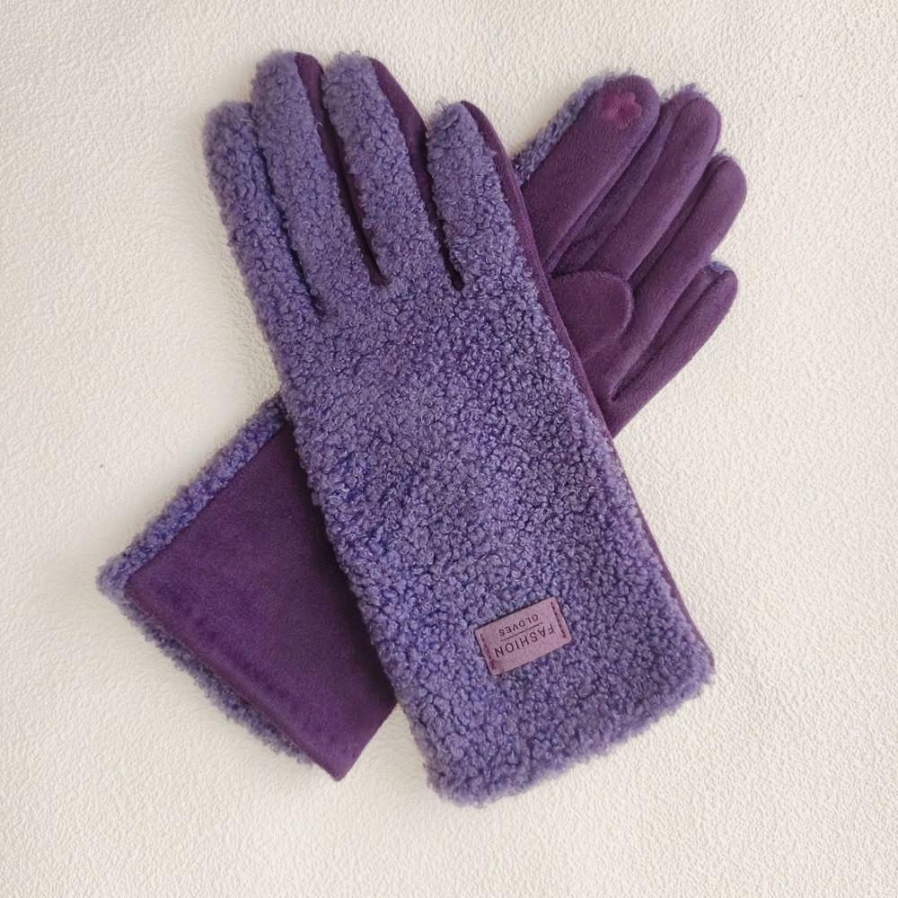 New Imitation Fleece Keep Warm Gloves Touch Screen Windproof Full Finger Gloves Cold Proof Thickened Mittens Outdoor