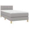 3140569 vidaXL Lit à sommier tapissier avec matelas Gris clair 80x200 cm Tissu