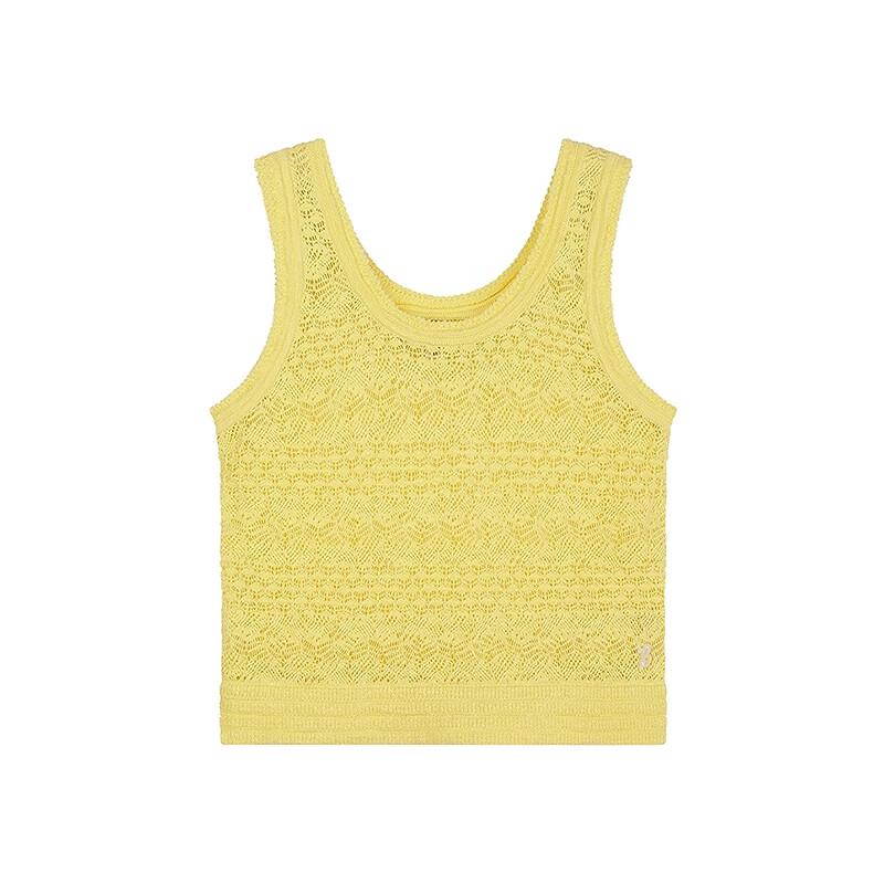 Teenie Weenie Women's French Fashion Hollow Knit Crop Top