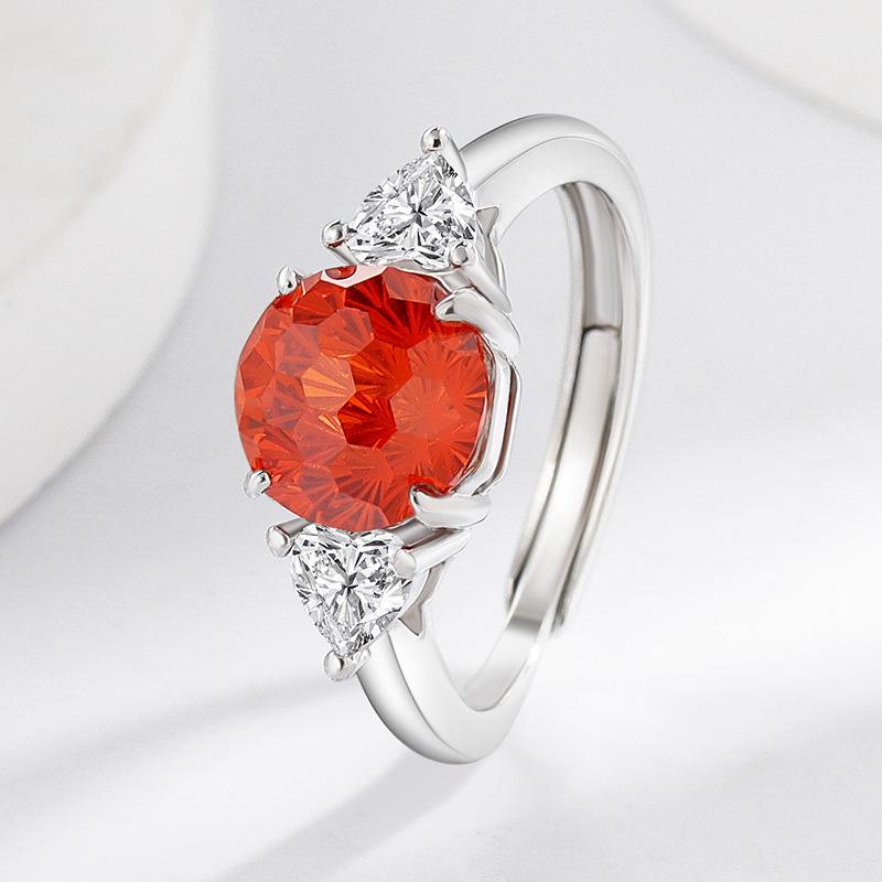 Colored Gem Fireworks High Carbon Diamond Women's Birthday Stone Ring