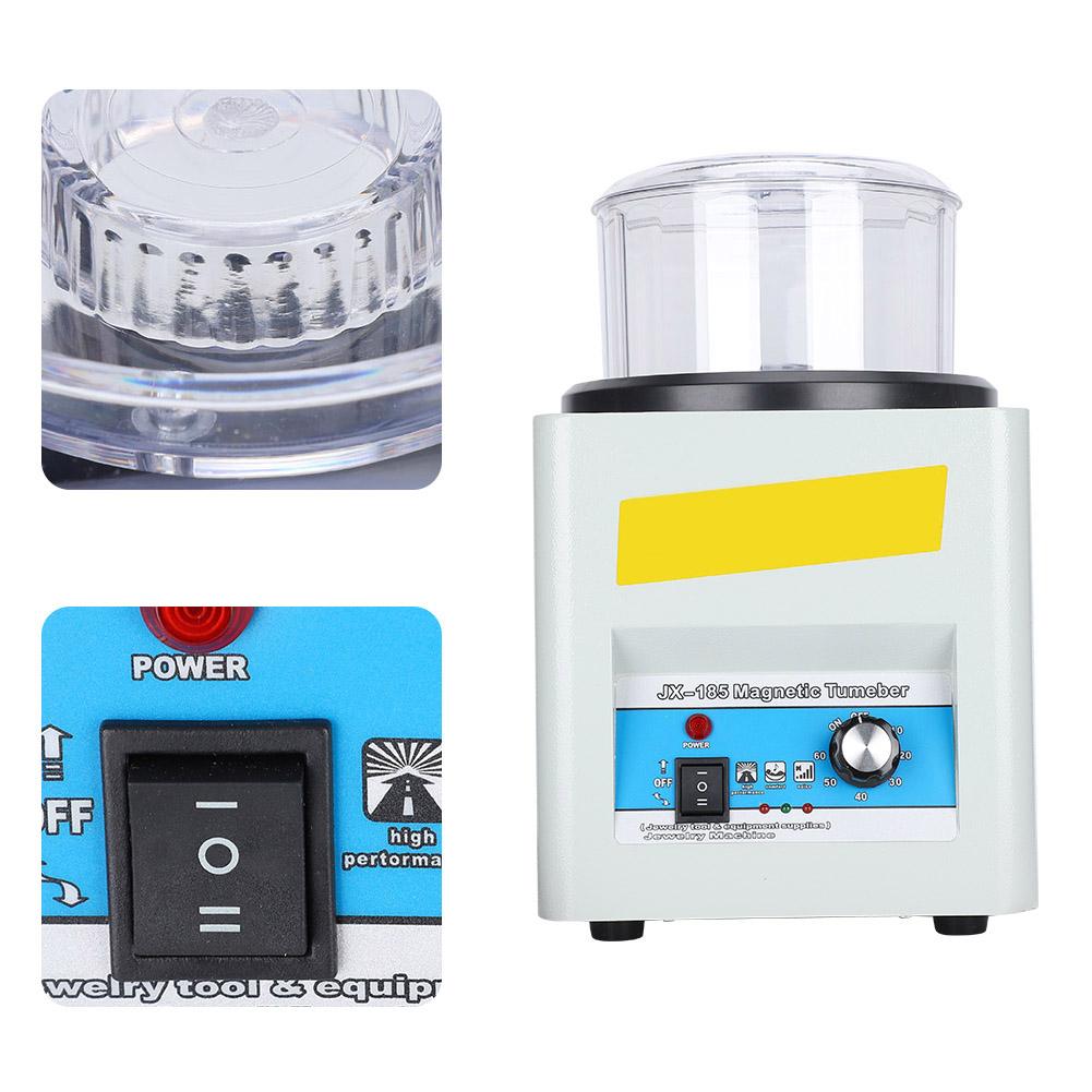 Magnetic Polishing Machine Jewelry Polisher Deburring Chamfering Fast Cleaning KT‑185EU Plug 220V