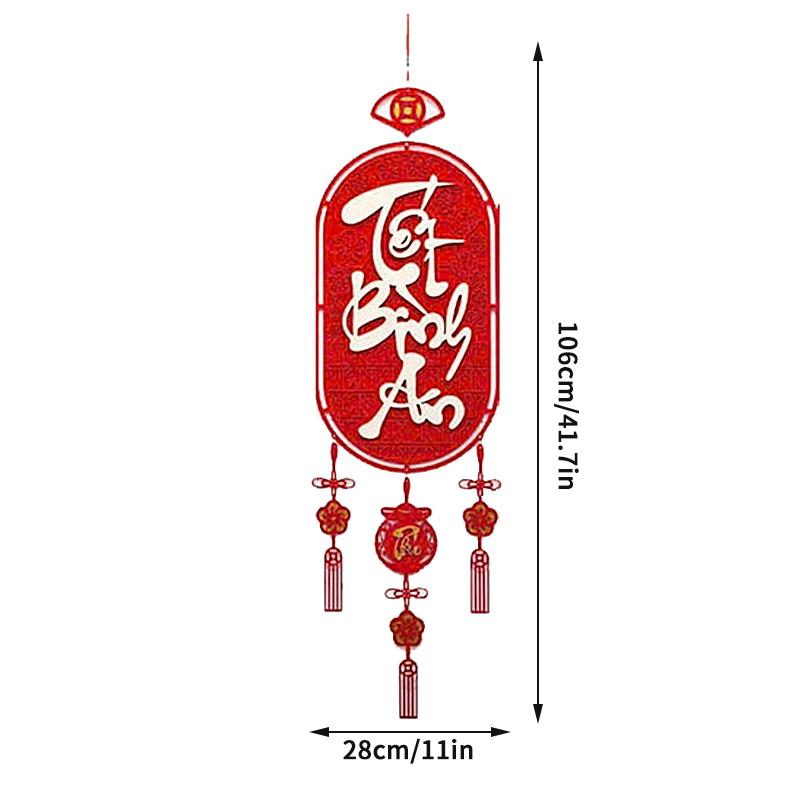 Lunar New Year Decoration Spring Festival Tassel Pendant Door Hanging Red Couplets Vietnam Characters Wall Decor Van Su Nhu Y