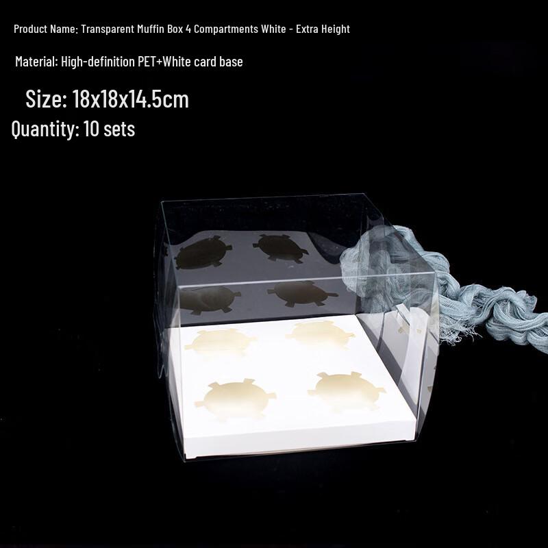 

Clear 4-Compartment Muffin Cake Box